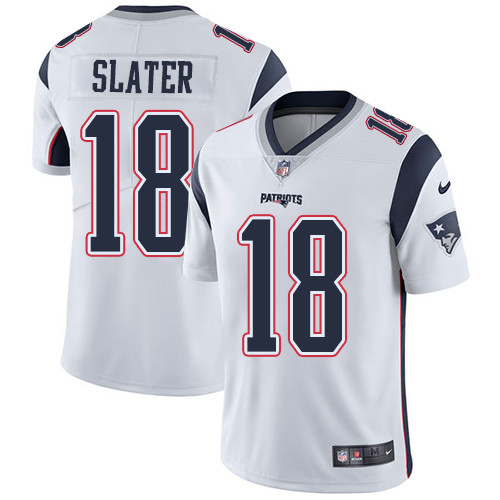 Nike Patriots #18 Matt Slater White Men's Stitched NFL Vapor Untouchable Limited Jersey - Click Image to Close
